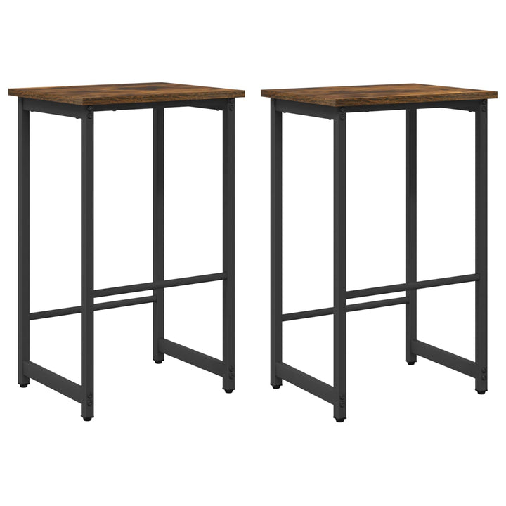 Barbænk 2 stk. Røget eg 40 x 32 x 64 cm Konstrueret træ
