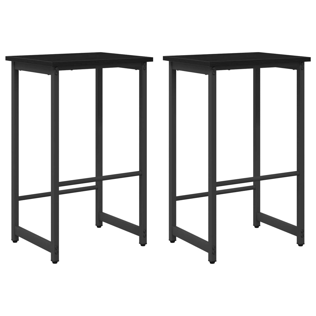 Barbænk 2 stk. Sort eg 40 x 32 x 74 cm Konstrueret træ