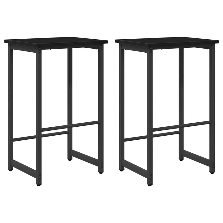 Barbænk 2 stk. Sort eg 40 x 32 x 74 cm Konstrueret træ