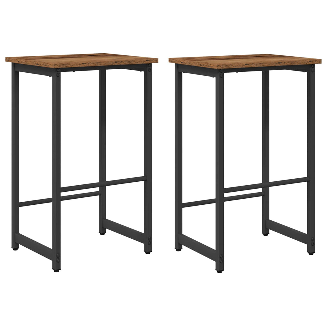 Barbænk 2 stk. Gammelt træ 40 x 32 x 74 cm Konstrueret træ