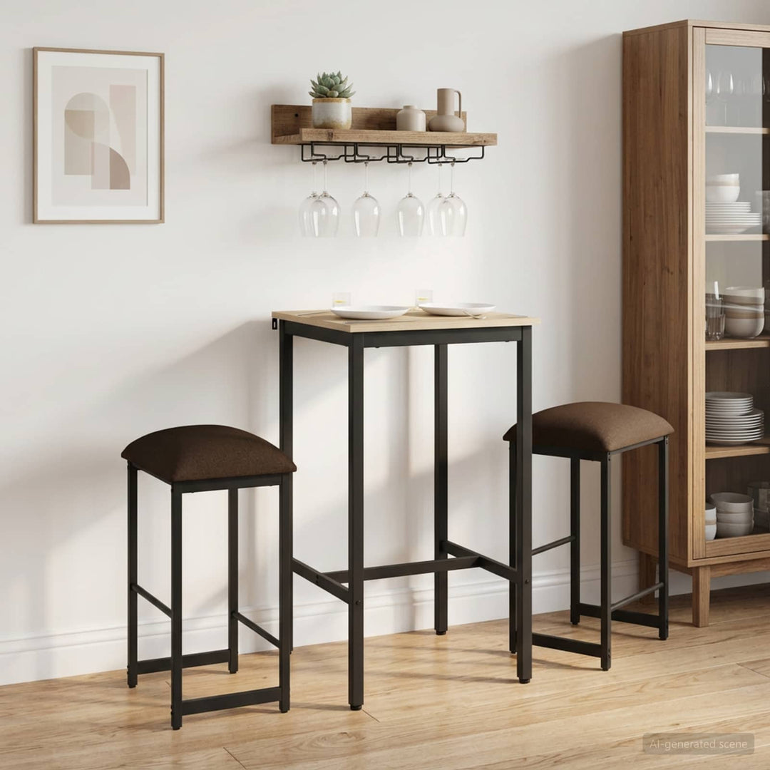 Barbænk 2 stk. Gråbrun 40 x 32 x 64 cm Konstrueret træ