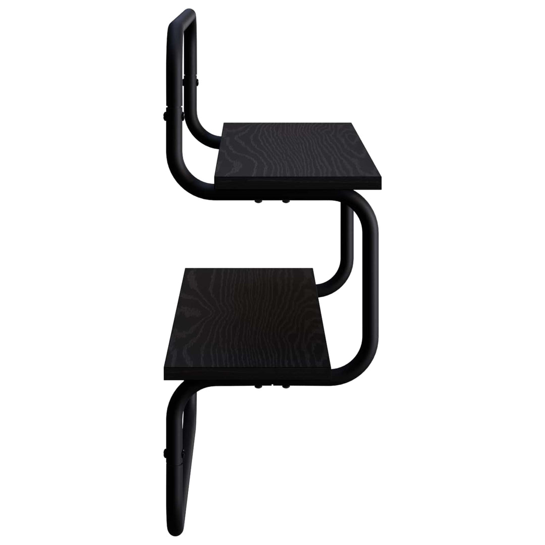 Væghylde i 2 niveauer Sort eg 60 x 24,5 x 61 cm Konstrueret træ
