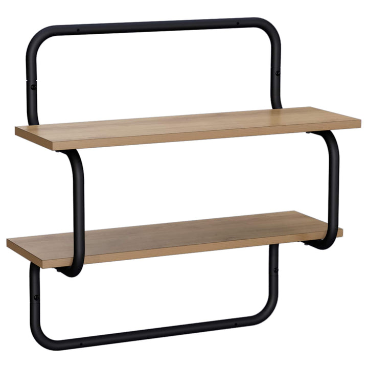 Væghylde med 2 niveauer Artisan-eg 40 x 24,5 x 61 cm