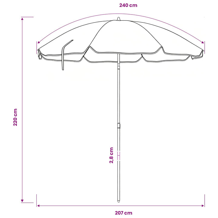 Havesol 240 cm 170T polyester Orange