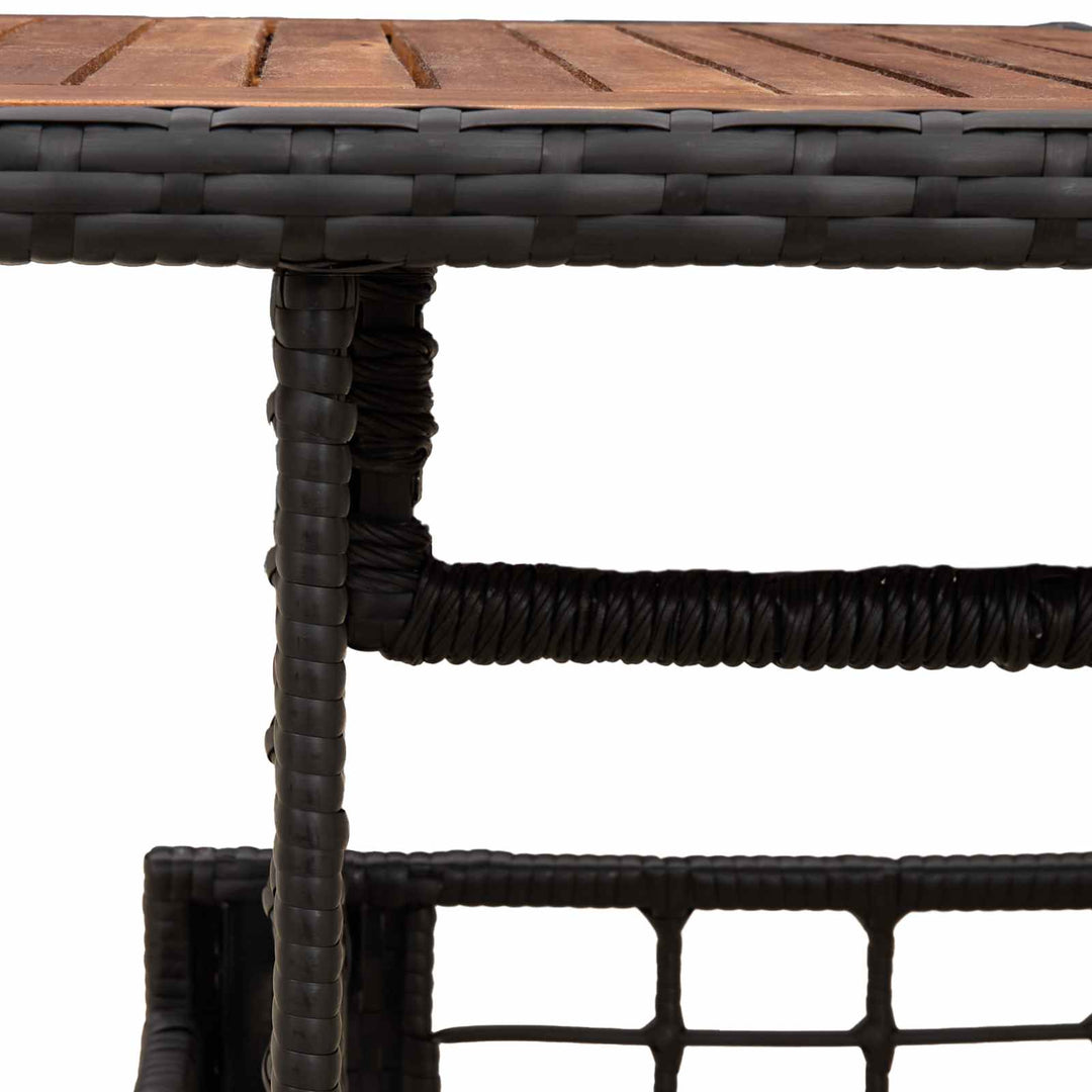 Havemøbel Bord Sort og naturlig 100 x 55 x 37 cm