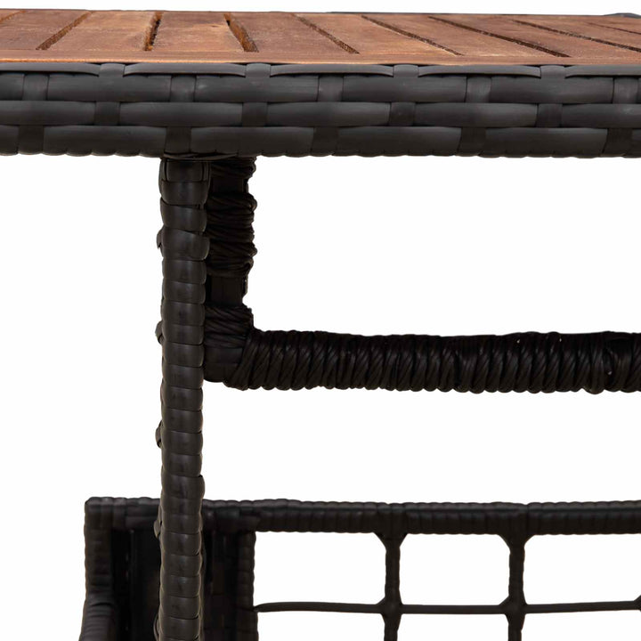 Havemøbel Bord Sort og naturlig 100 x 55 x 37 cm