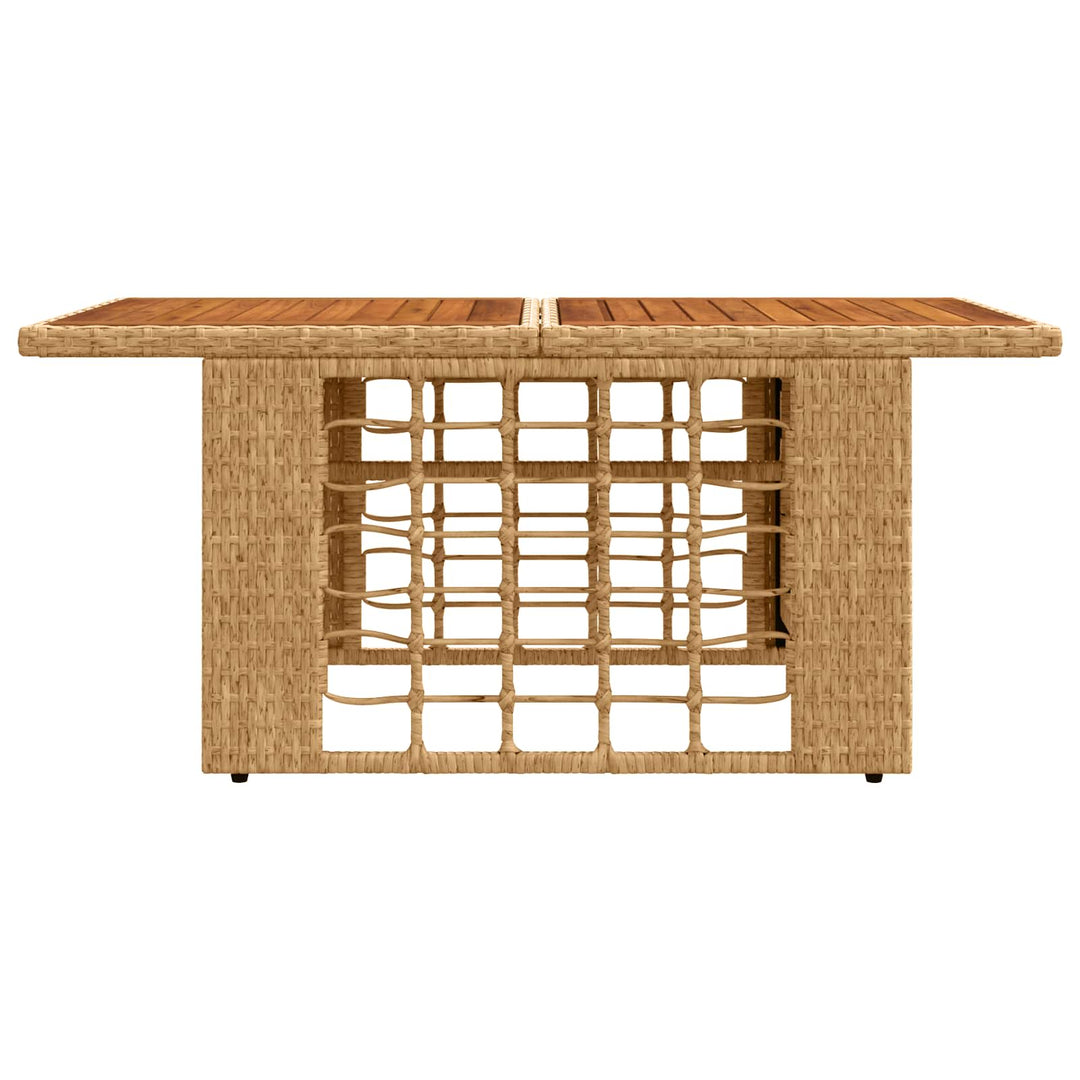 Havemøbel Bord Naturfarvet 100 x 55 x 37 cm PE Rattan og Glas