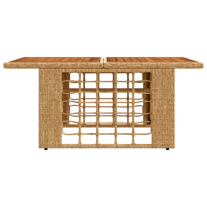 Havemøbel Bord Naturfarvet 100 x 55 x 37 cm PE Rattan og Glas