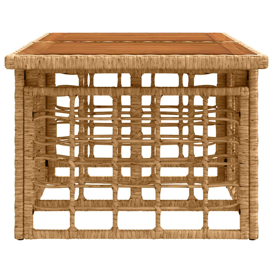 Havemøbel Bord Naturfarvet 100 x 55 x 37 cm PE Rattan og Glas