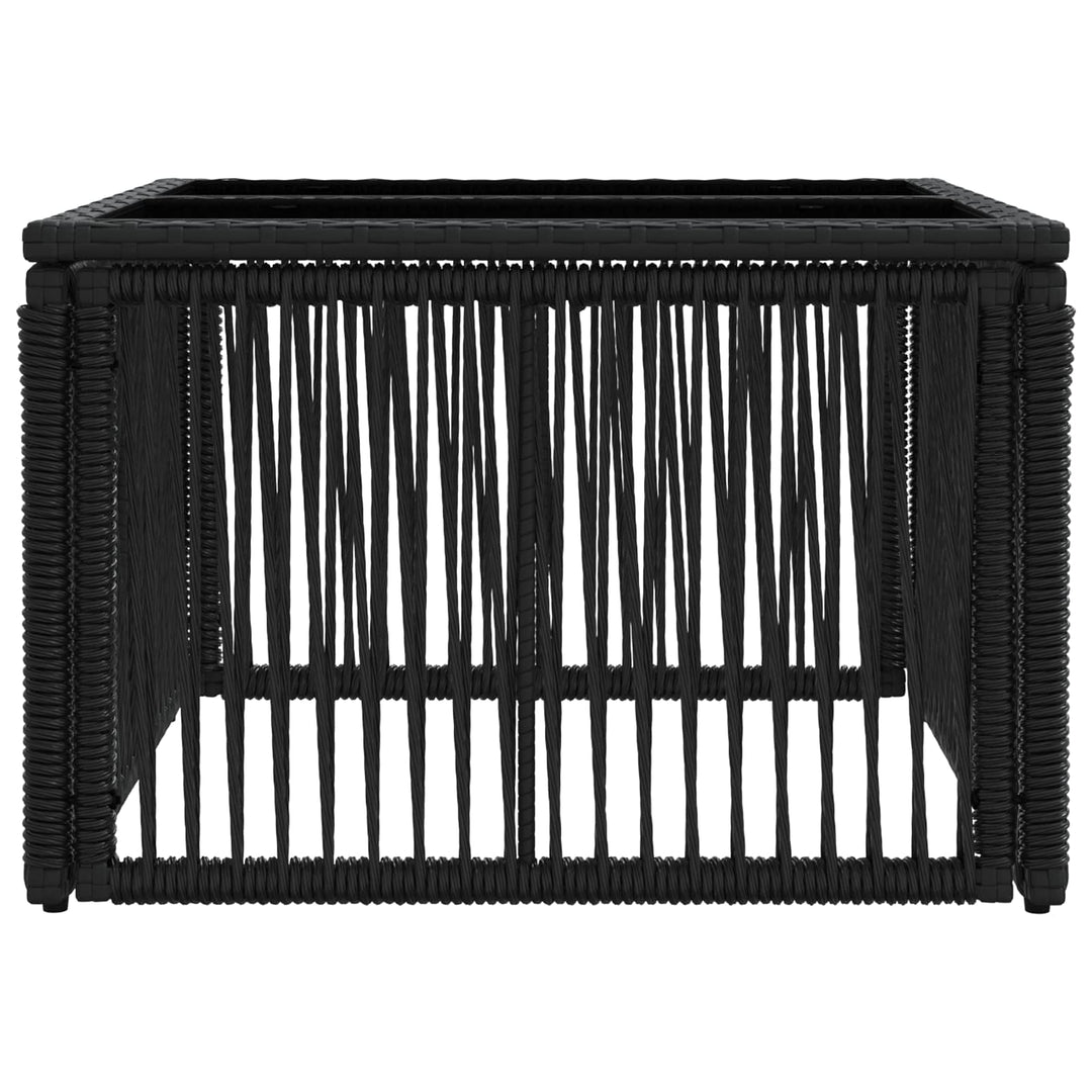Havemøbel Bord Sort 55 x 55 x 37 cm PE Rattan og Glas