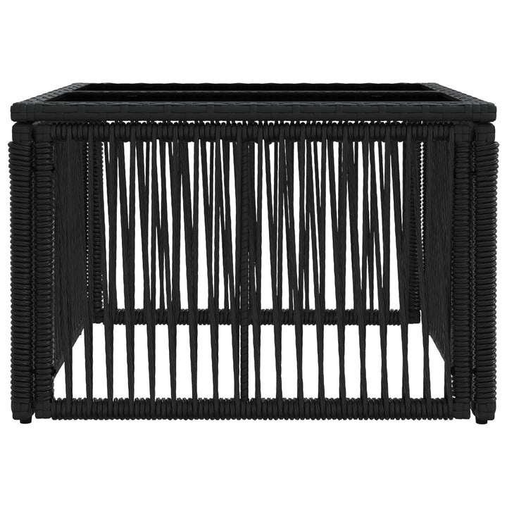 Havemøbel Bord Sort 55 x 55 x 37 cm PE Rattan og Glas