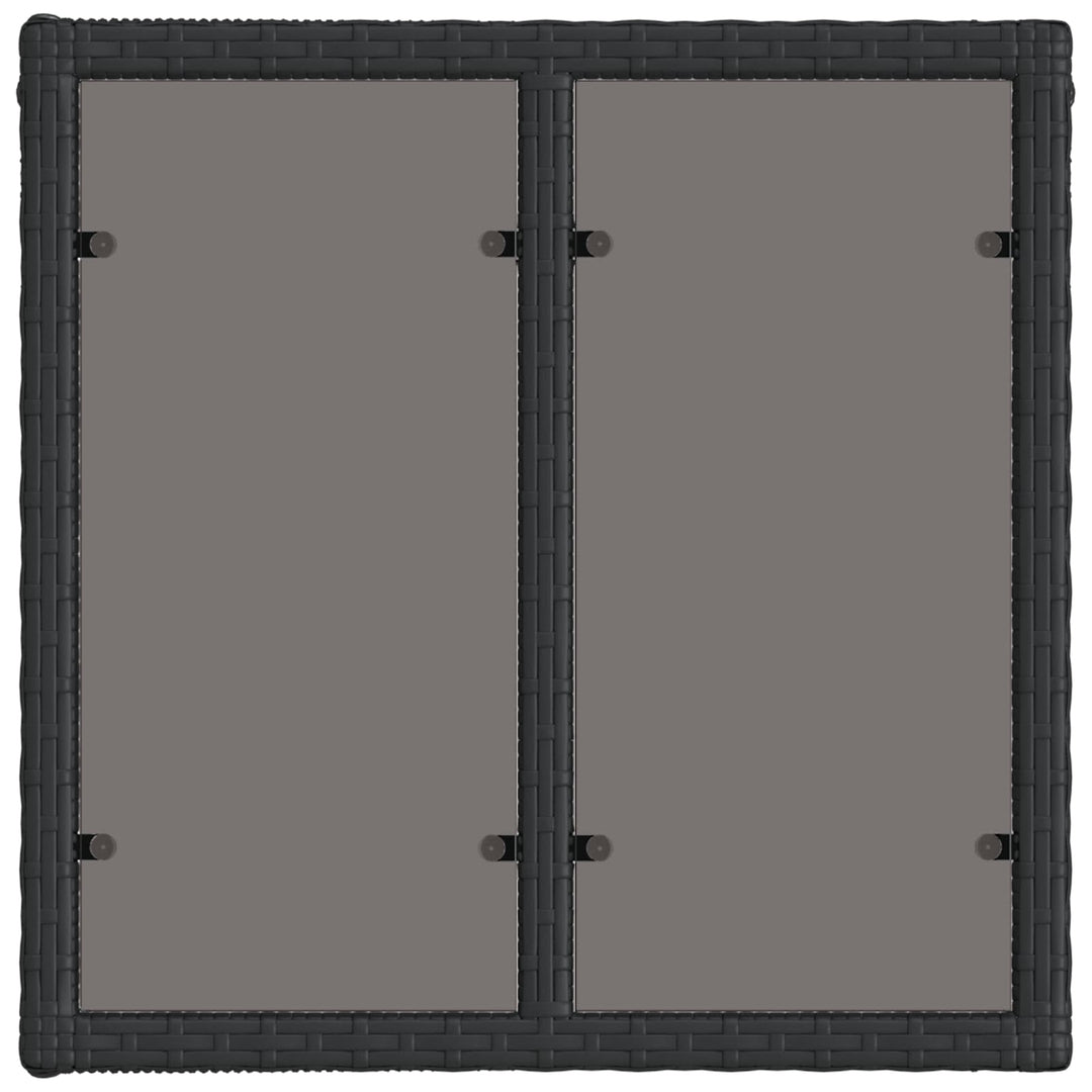Havemøbel Bord Sort 55 x 55 x 37 cm PE Rattan og Glas