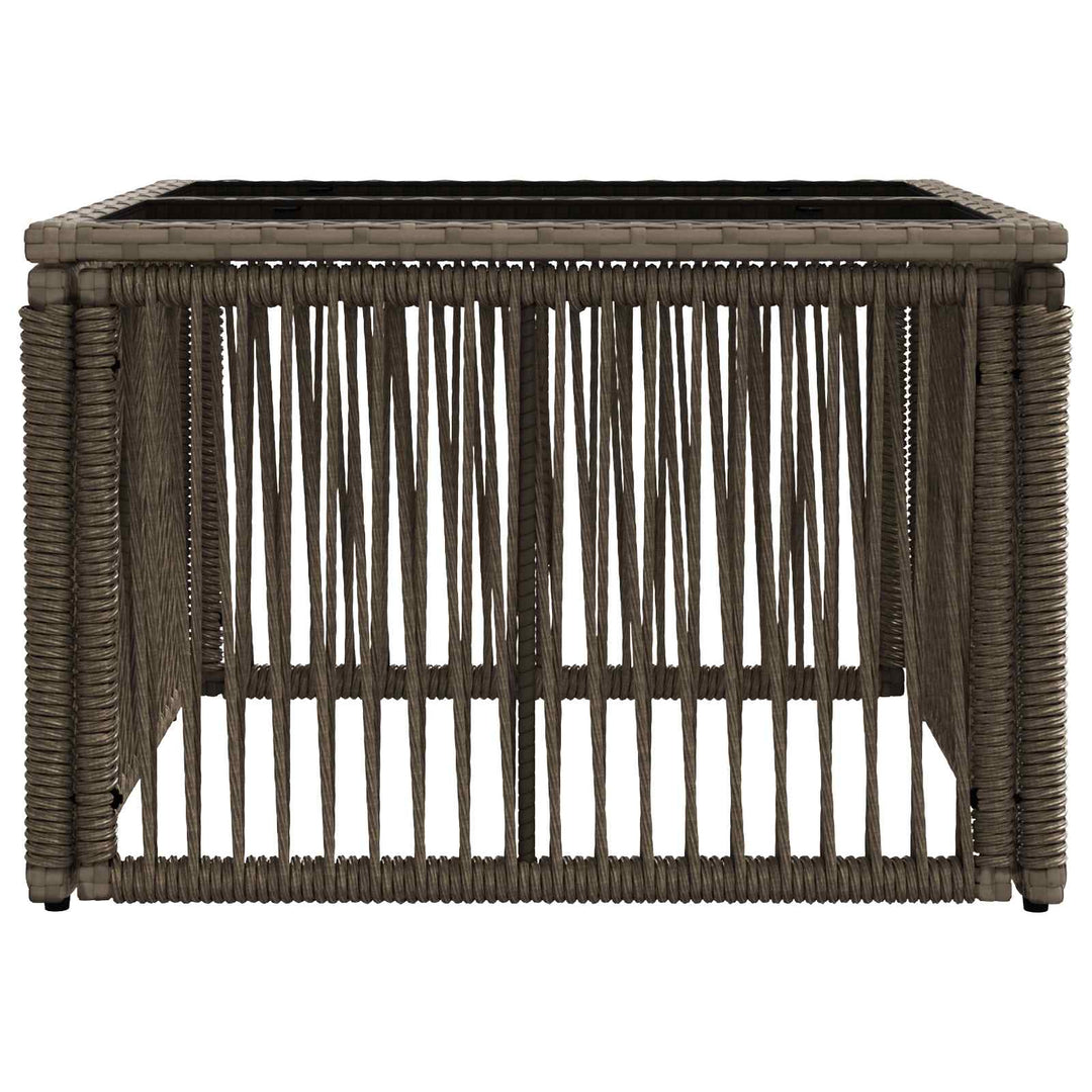 Havemøbel Bord Grå og sort 55 x 55 x 37 cm PE Rattan og Glas