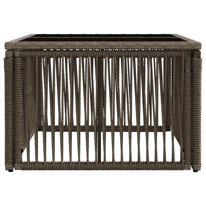 Havemøbel Bord Grå og sort 55 x 55 x 37 cm PE Rattan og Glas