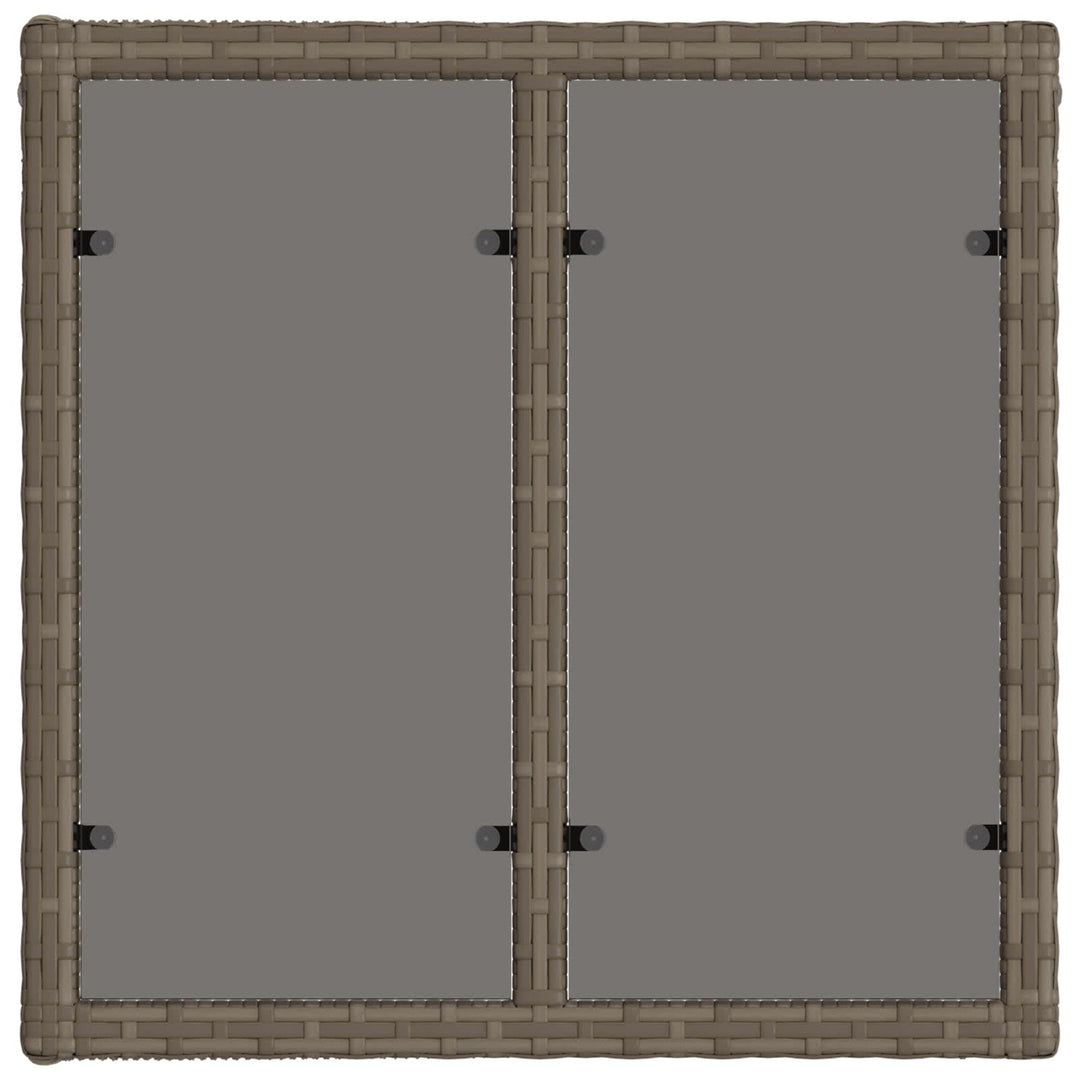 Havemøbel Bord Grå og sort 55 x 55 x 37 cm PE Rattan og Glas