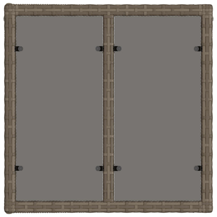 Havemøbel Bord Grå og sort 55 x 55 x 37 cm PE Rattan og Glas