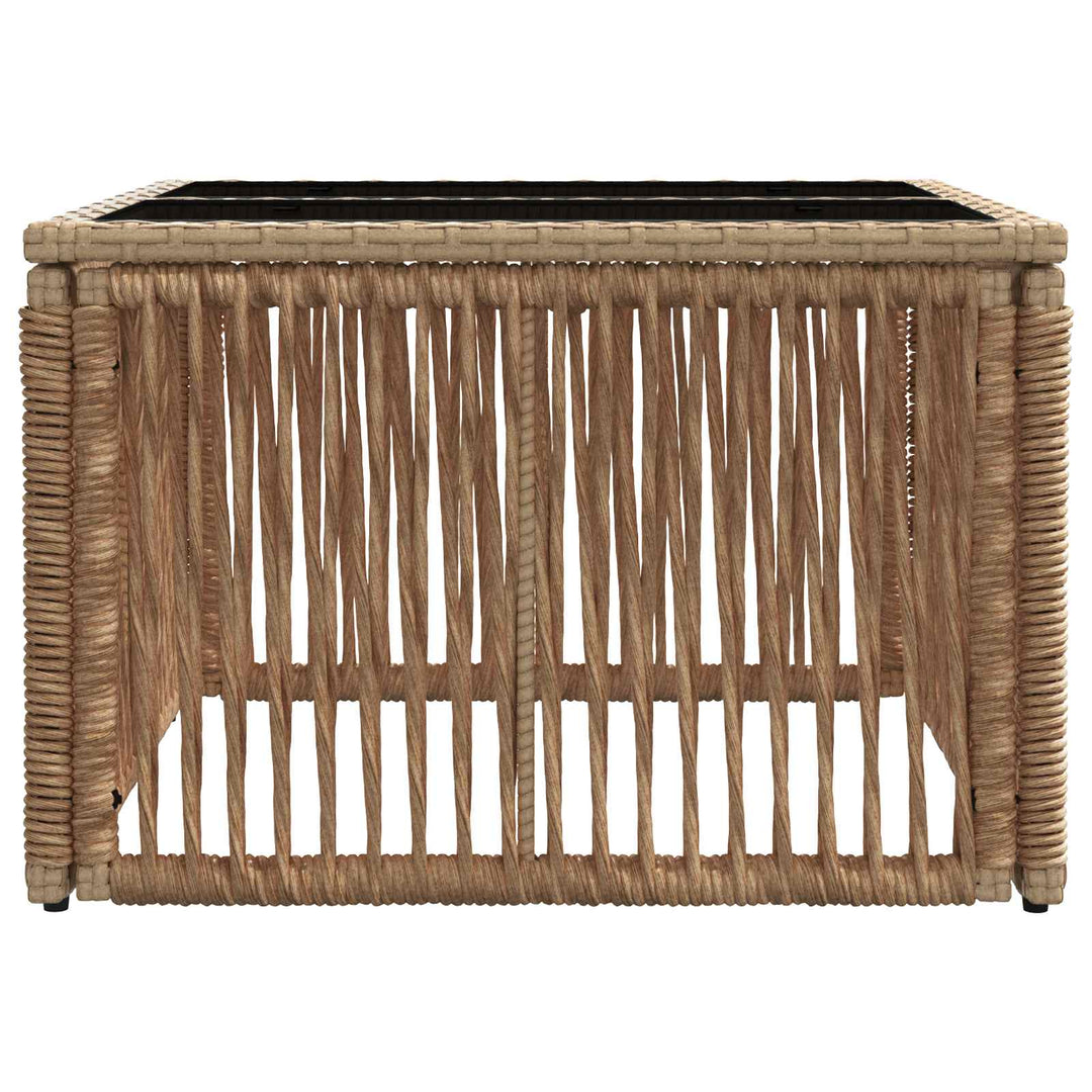 Havemøbel Bord Beige og sort 55 x 55 x 37 cm PE Rattan og Glas