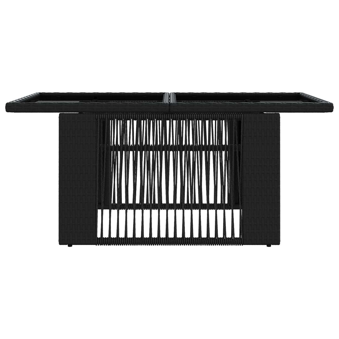 Havemøbel Bord Sort 100 x 55 x 37 cm PE Rattan og Glas