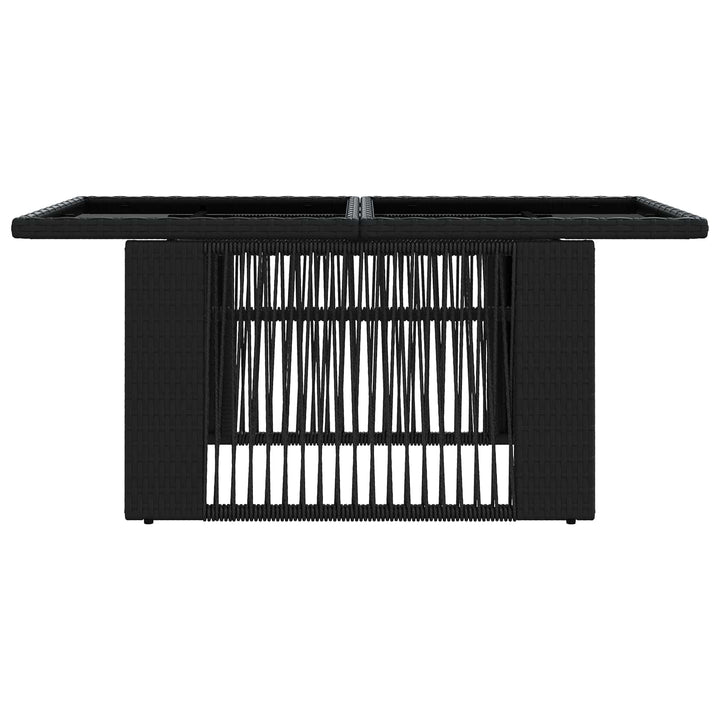 Havemøbel Bord Sort 100 x 55 x 37 cm PE Rattan og Glas
