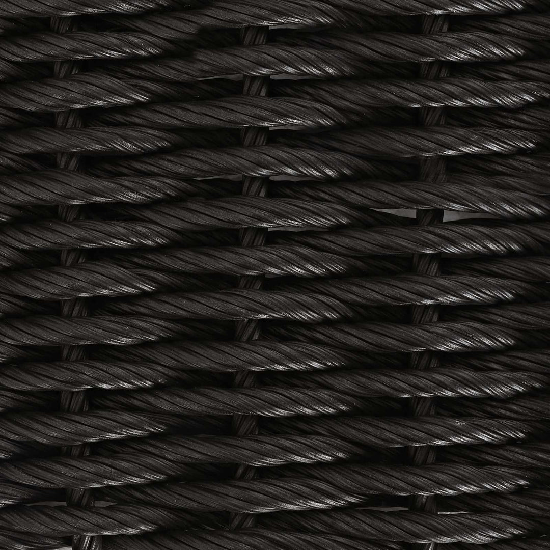 Havemøbel Bord Sort 100 x 55 x 37 cm PE Rattan og Glas