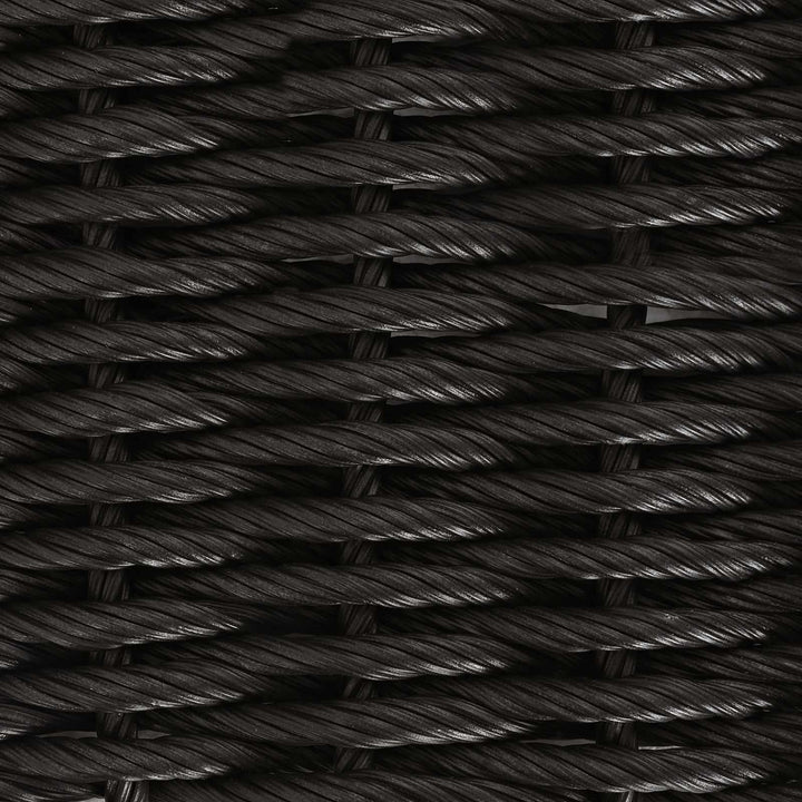 Havemøbel Bord Sort 100 x 55 x 37 cm PE Rattan og Glas