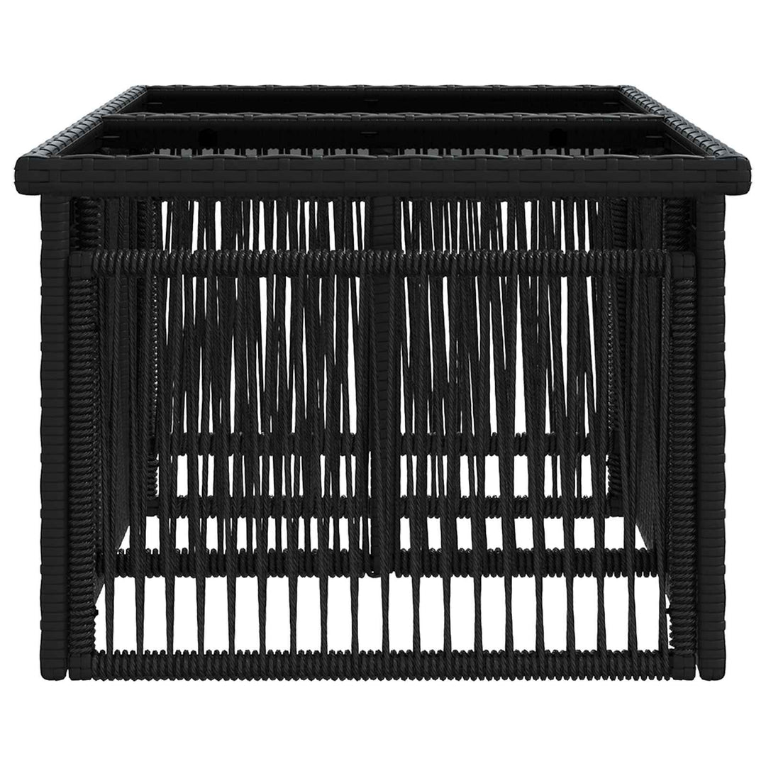 Havemøbel Bord Sort 100 x 55 x 37 cm PE Rattan og Glas