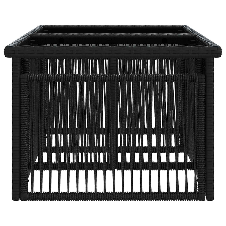 Havemøbel Bord Sort 100 x 55 x 37 cm PE Rattan og Glas