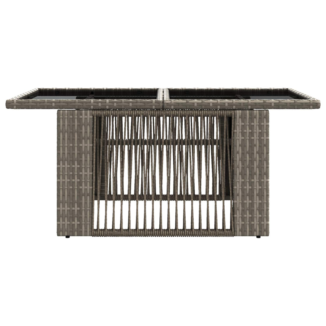 Havemøbel Bord Grå 100 x 55 x 37 cm PE Rattan og Glas