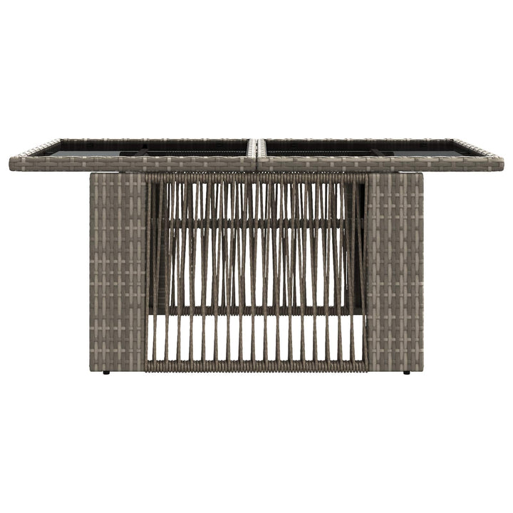 Havemøbel Bord Grå 100 x 55 x 37 cm PE Rattan og Glas