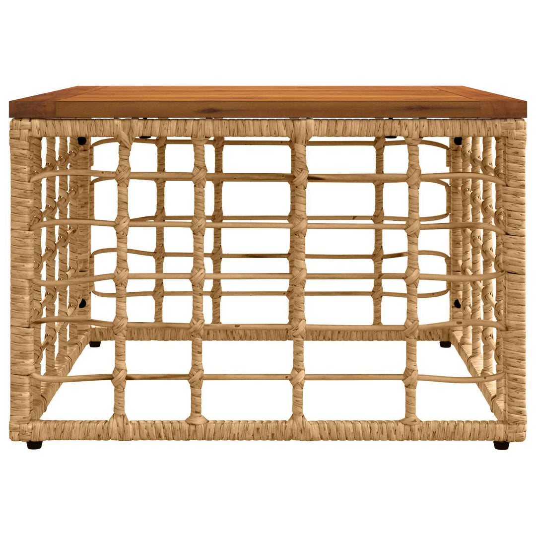Havemøbel Bord Naturfarvet 55 x 55 x 37 cm PE Rattan og Glas