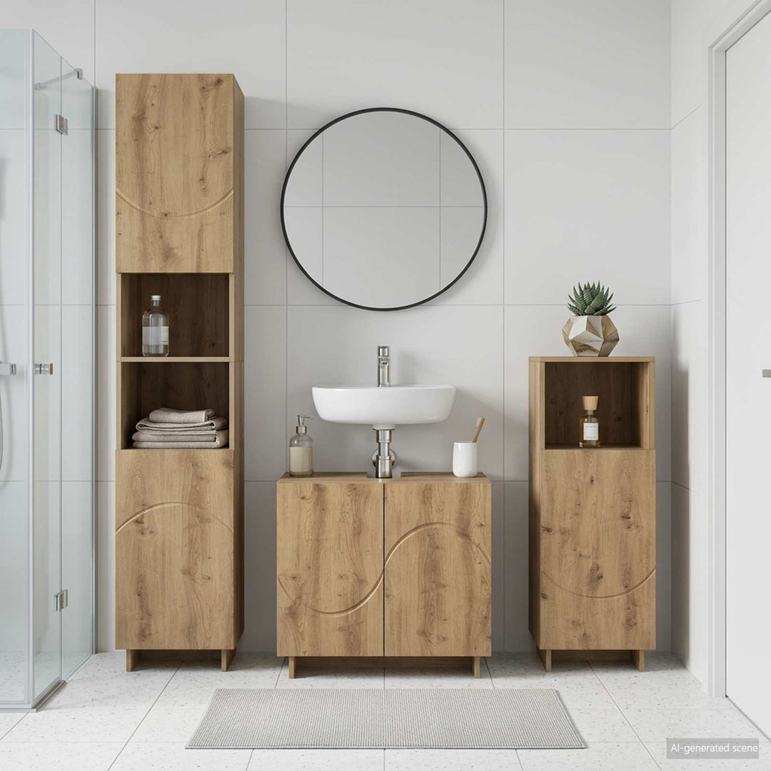 Badeværelsesskabsæt 2 stk. Artisan-eg Konstrueret træ