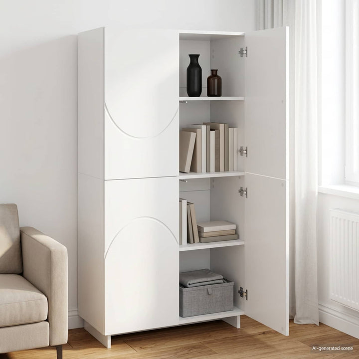 Highboard Hvid 79 x 41 x 151 cm Konstrueret træ