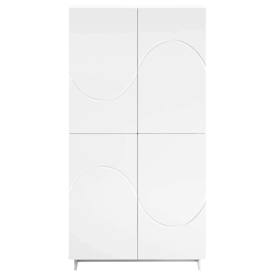 Highboard Hvid 79 x 41 x 151 cm Konstrueret træ