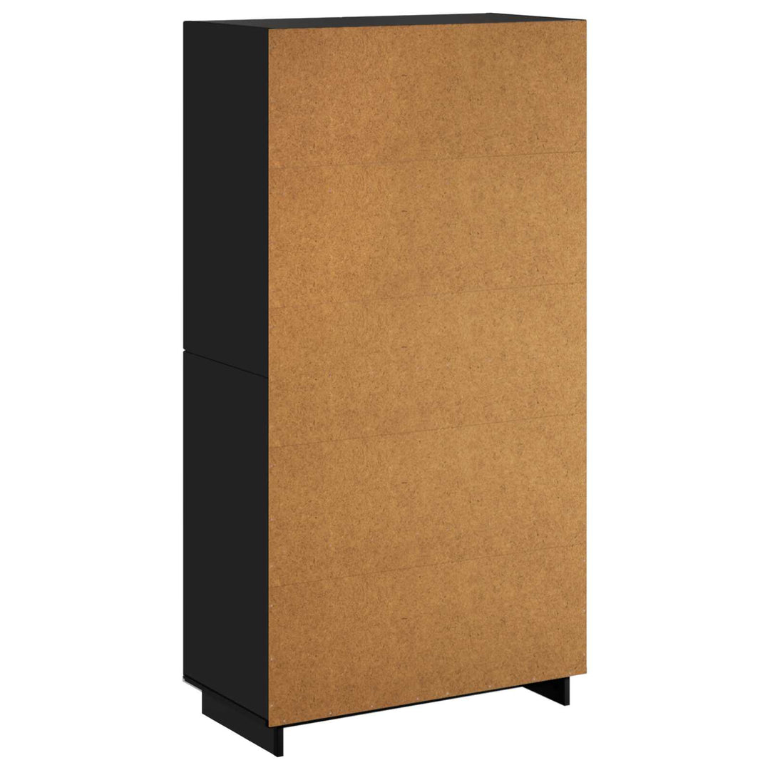 Highboard Sort 79 x 41 x 151 cm Konstrueret træ
