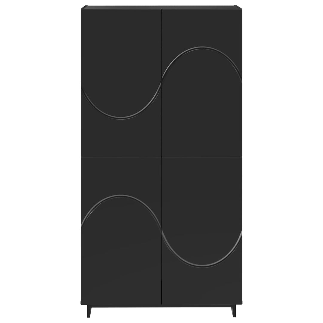 Highboard Sort 79 x 41 x 151 cm Konstrueret træ