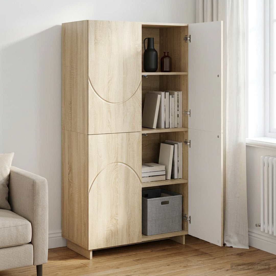 Highboard Sonoma-eg 79x41x151 cm Konstrueret træ
