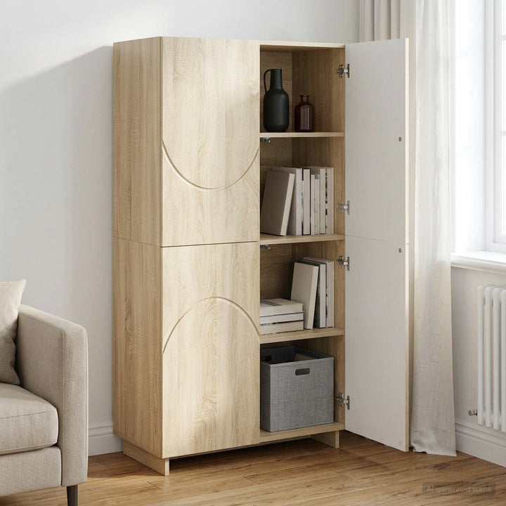 Highboard Sonoma-eg 79x41x151 cm Konstrueret træ