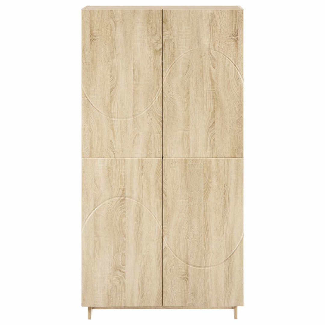 Highboard Sonoma-eg 79x41x151 cm Konstrueret træ