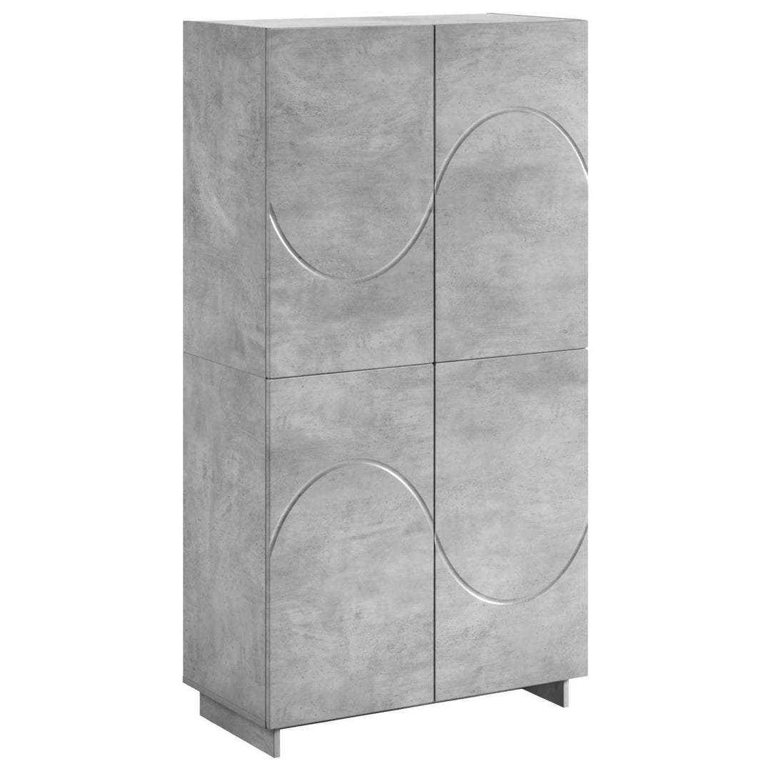 Highboard Betongrå 79 x 41 x 151 cm Konstrueret træ