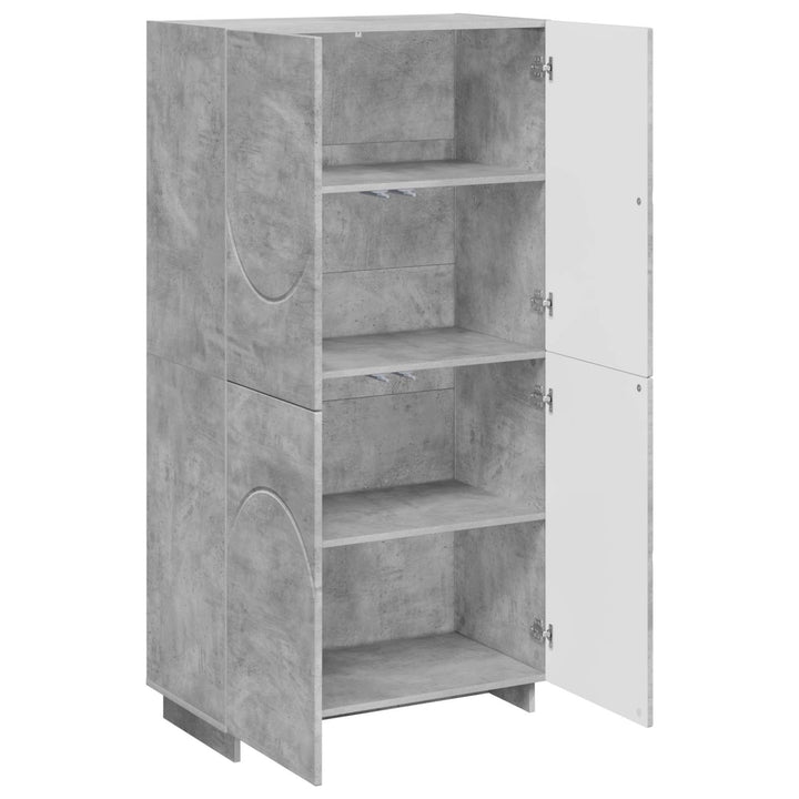 Highboard Betongrå 79 x 41 x 151 cm Konstrueret træ