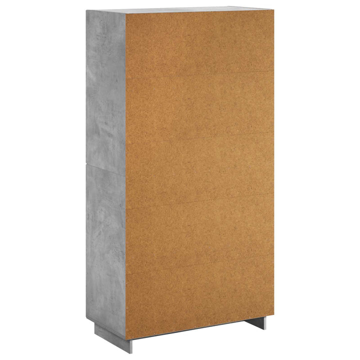 Highboard Betongrå 79 x 41 x 151 cm Konstrueret træ