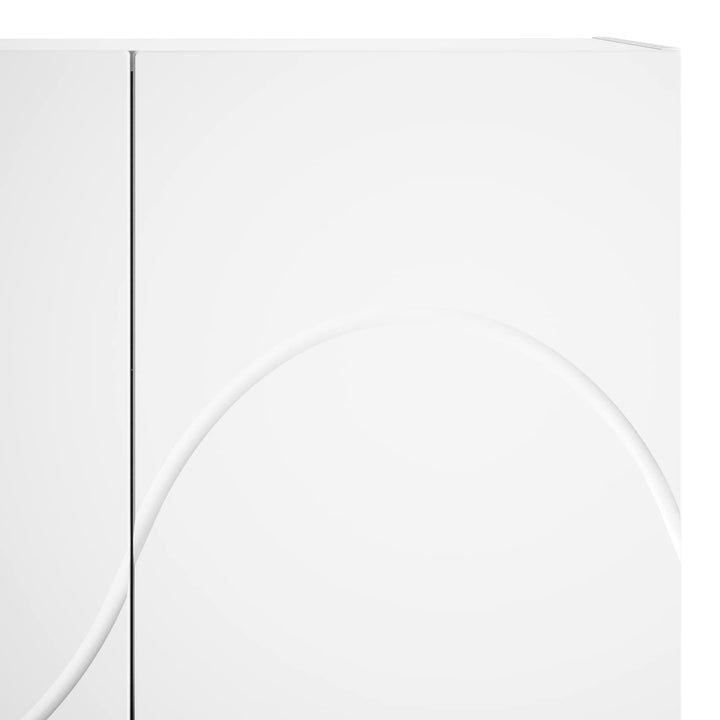 Highboard Hvid højglans 79 x 41 x 151 cm Konstrueret træ