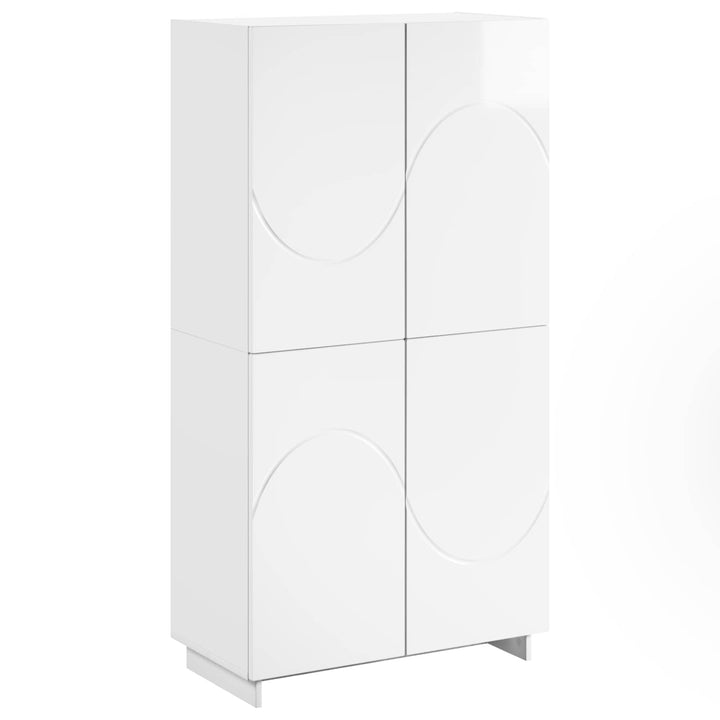 Highboard Hvid højglans 79 x 41 x 151 cm Konstrueret træ