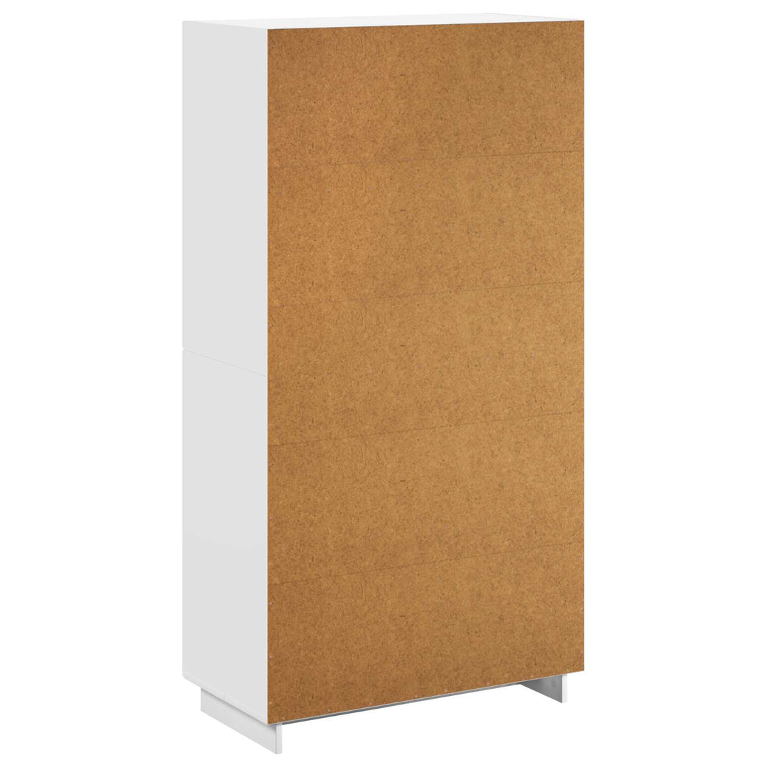 Highboard Hvid højglans 79 x 41 x 151 cm Konstrueret træ