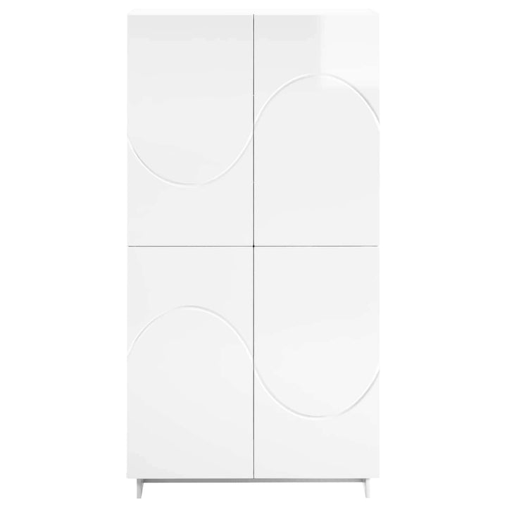 Highboard Hvid højglans 79 x 41 x 151 cm Konstrueret træ