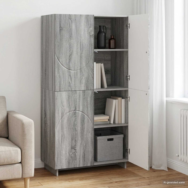 Highboard Grå Sonoma 79 x 41 x 151 cm Konstrueret træ