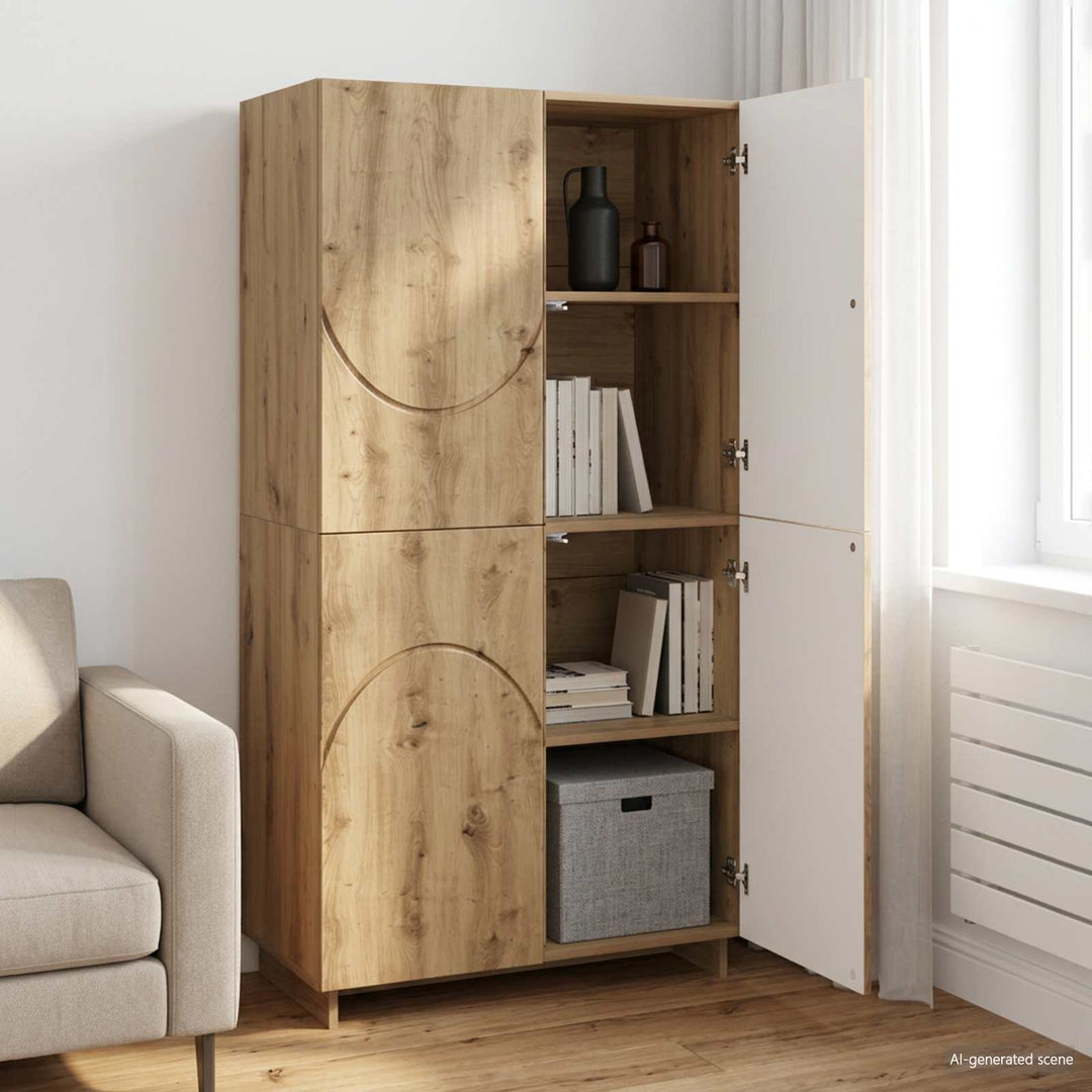 Highboard Artisan-eg 79 x 41 x 151 cm Konstrueret træ