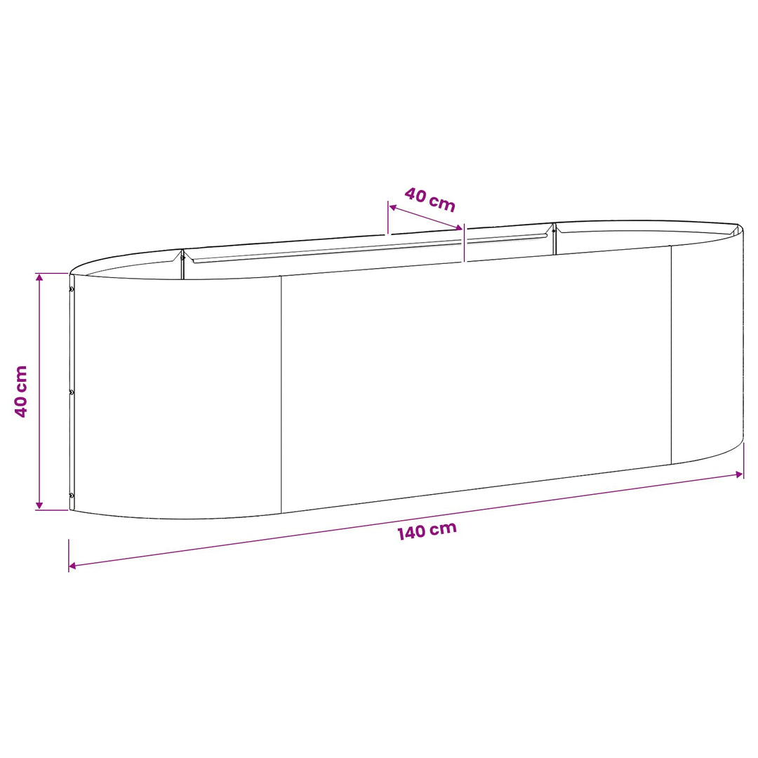 Hævet Havebed Galvaniseret stål 140 x 40 x 40 cm Stål