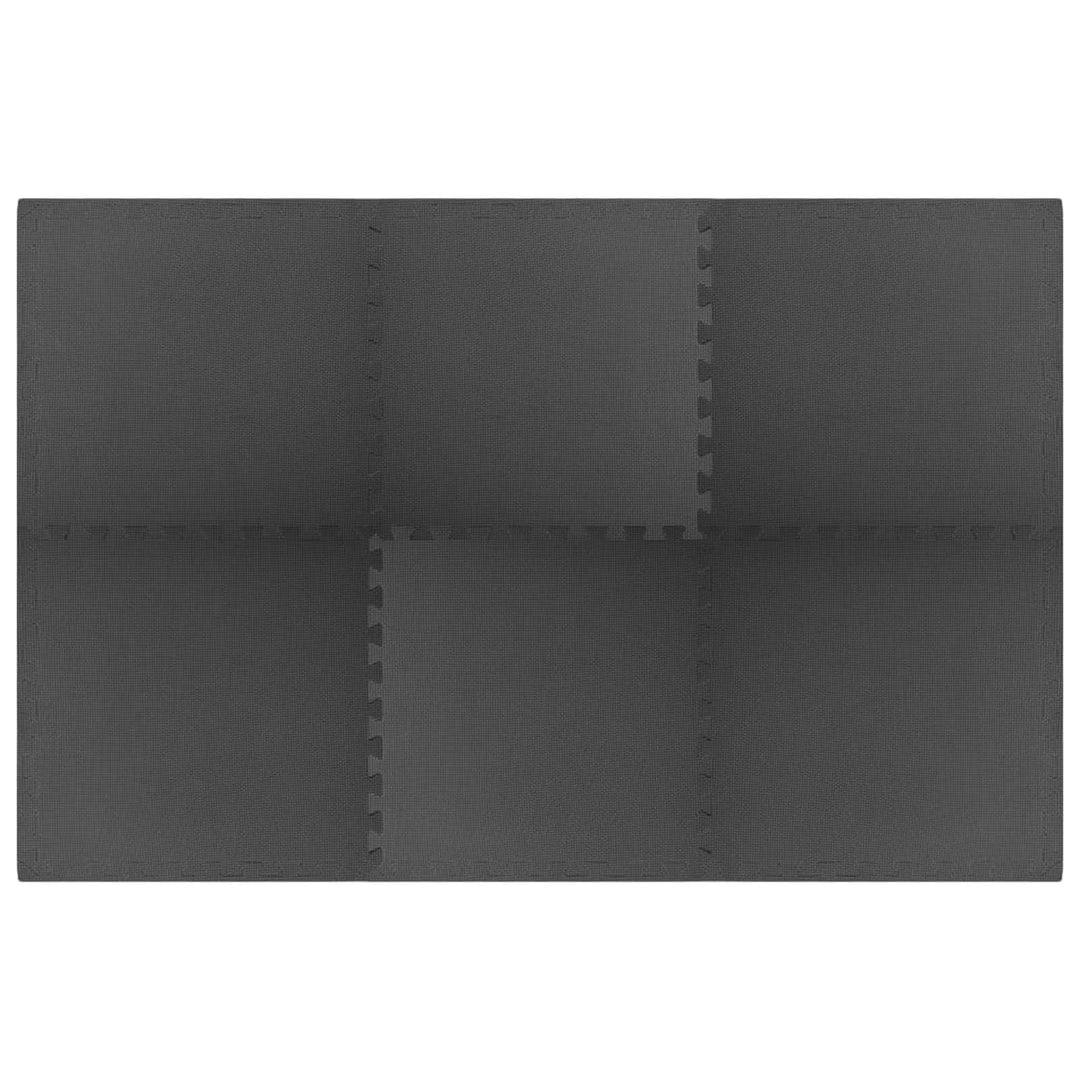 Poolbundmåtte 6 pcs Sort 2,16 ㎡ EVA skum