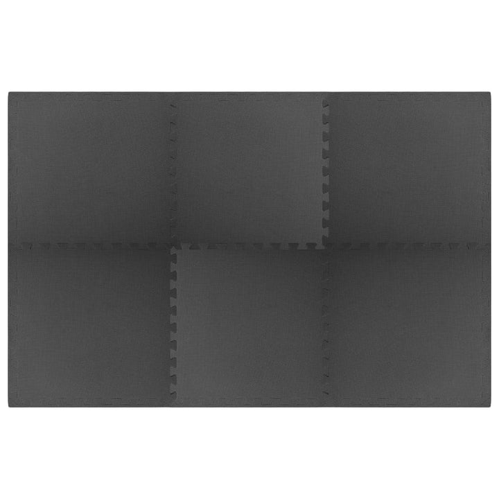 Poolbundmåtte 6 pcs Sort 2,16 ㎡ EVA skum